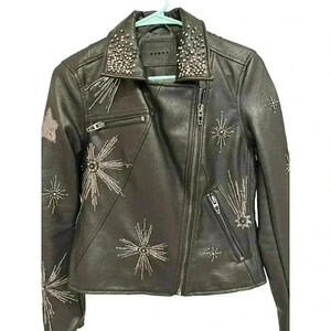 - Blank NYC Black Faux Leather Star Struck Moto Jacket Size XS, Pre-Owned